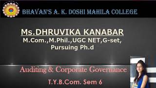 AUDITING BCOM Sem 6  1 1 ll Prof Dhruvika Kanabar AKDMC [upl. by Airegin]