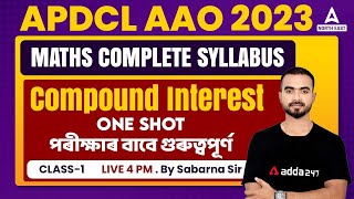 APDCL Maths Class  APDCL Previous Year Question Paper  Compound Interest  One Shot [upl. by Nnyrb]