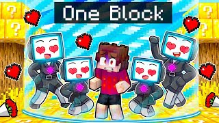 LOCKED on ONE LUCKY BLOCK With SKIBIDI GIRLS Minecraft [upl. by Edith62]