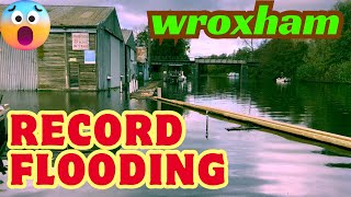 Record flooding wroxham Norfolk broads floodingwroxham waterdamagingproperties norfolkrivers [upl. by Helli]