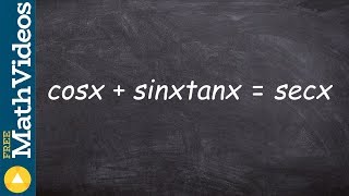 Using trig identities to verify an identity [upl. by Akinuahs27]