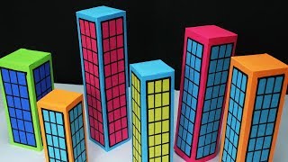 Paper Building amp City making for school project work Easy Craft [upl. by Annauj]