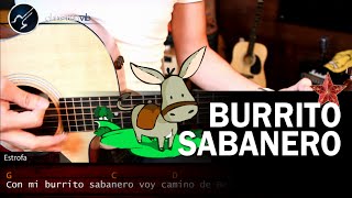 Como tocar BURRITO SABANERO en Guitarra Acustica FACIL  Tutorial Acordes COMPLETO Christianvib [upl. by Calica365]