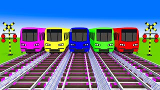 【踏切アニメ】あぶない電車 5 Floor TRAIN 🚦 Fumikiri 3D Railroad Crossing Animation 1 [upl. by Fink]