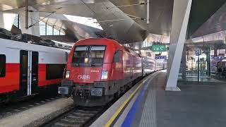 Abfahrt des railjet 535 Ersatzgarnitur am 19052024 in Wien Hbf [upl. by Gardell]