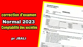 correction dexamen comptabilité des sociétés normal 2023  pr JBALI [upl. by Solraced]