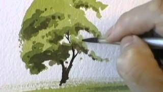 A Simple Tree  Watercolour Demonstration by PETER WOOLLEY [upl. by Assyl]