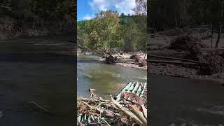 Weaver Ford Bridge BeforeAfter Hurricane Helene [upl. by Notserp]