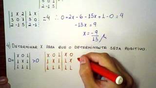 ALG Unidade 1  Matrizes  Exercícios Resolvidos 3 e 4 Determinante de Ordem 3 [upl. by Ibbison]