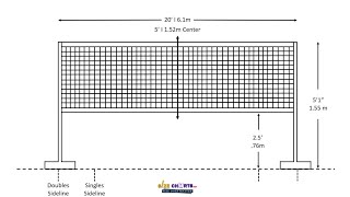 Badminton Net Size Measurement amp Mounting Guide [upl. by Nyahs371]