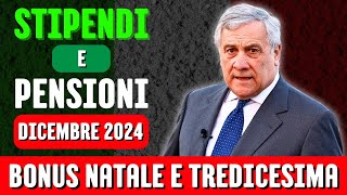 Stipendi e pensioni dicembre 2024 come cambiano le cifre con Bonus Natale e tredicesima [upl. by Anila]