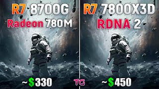 Ryzen 7 8700G Radeon 780M vs Ryzen 7 7800X3D RDNA2  CPU and iGPU Test [upl. by Manoff]