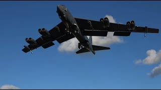 4x  B52  Arrival  RAF Fairford  250920 [upl. by Nosneb46]