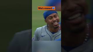 Francisco Lindors reaction to the Mets clinching a Postseason spot is incredible 💙🧡 [upl. by Yeniffit]