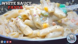 White sauce pasta recipe घर पर बनाए बच्चो के लिए क्रिमि और चीसी वाइट सॉस पास्ता restaurant style [upl. by Anitnamaid]