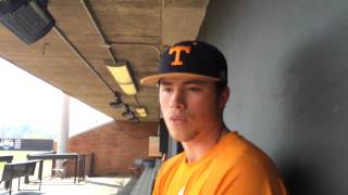 Tennessee first basemanpitcher Andrew Lee discusses his play [upl. by Macilroy]