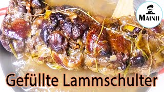 Gefüllter Rollbraten  geschmorte Lammschulter  Lamm Rezept Ostern [upl. by Fiora]