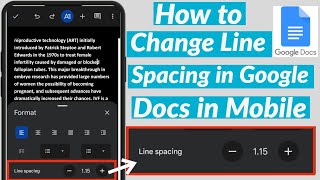 How to Change Line Spacing in Google Docs On Mobile  Line Spacing in Google Docs on Mobile Phone [upl. by Pappano]