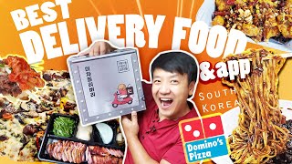 Trying BEST Korean DELIVERY FOOD  How to Use FOOD APPS amp WORST Dominos Pizza in South Korea [upl. by Auqinat318]