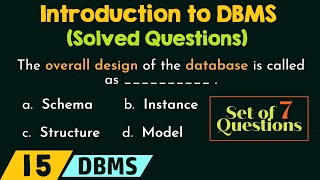 Introduction to DBMS  Solved Questions [upl. by Ayoral]