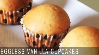 Easy and Moist Vanilla Cupcakes  Eggless Recipe  Christmas Special  Kanaks Kitchen [upl. by Herrera]