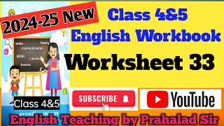 Class 45 Worksheet 33 English workbook Kaksha 45 Worksheet 33 कक्षा 45 वर्कशीट 33 [upl. by Liagibba725]