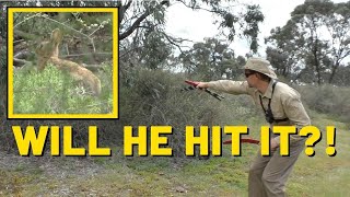 AUSSIE MAN HUNTS CARP AND RABBITS WITH BOOMERANG [upl. by Cinderella]