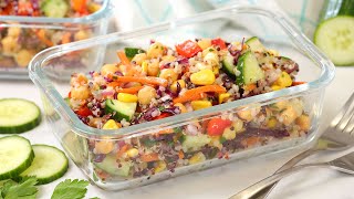 Protein Packed Rainbow Salad  Healthy Lunch Meal Prep Idea [upl. by Lane]