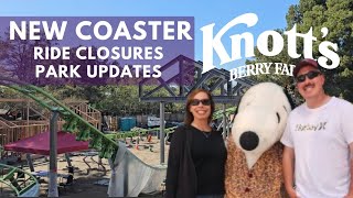 Knotts Berry Farm Update  Camp Snoopy Coaster Construction  Ride Closures [upl. by Nazler]