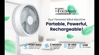 BellHowell My Foldaway Fan Rechargeable Fan Ultra Lightweight Find Online Link in Description [upl. by Lzeil]