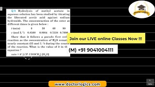 Hydrolysis of methyl acetate in aqueous solution has been studied by titrating liberated acetic [upl. by Atalaya]