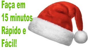 Como Fazer touca Papai Noel rápido e fácil [upl. by Ellenej]