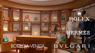 HERMES bags collection fall 2024 BOTTEGA VENETA ROLEX watches Luxury shopping in Switzerland [upl. by Illib]