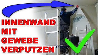 Innenwand mit Gewebe verputzen  verspachteln  Putzgewebe  Armierungsgewebe Innenwand [upl. by Faubion]