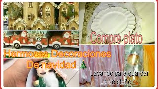 🍀DECORACIÓN NAVIDEÑA DEL OLÉ 🎄🥗DECORACIÓN NEUTRAL ANTES DE NAVIDAD 🤶 LAVANDO TODOS LO DE OTOÑO 🍁 [upl. by Harrad]