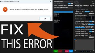 Fix RivaTuner quotcannot establish connection with the update server Error [upl. by Sage]