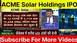 ACME Solar IPO Review GMP Latest Updates amp Anil Singhvis Exclusive Interview with Top Management [upl. by Trebron]