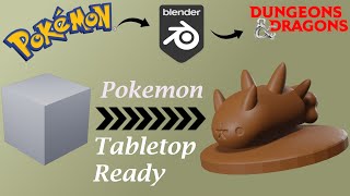 Blender to DND Miniature Pyukumuku from Pokemon Speed Sculpt [upl. by Tobey]