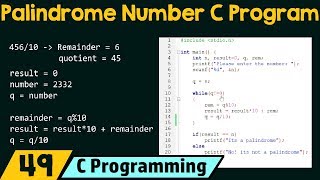 Special Programs in C − Check If The Number Is Palindrome Number [upl. by Okin11]