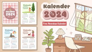 Cara Membuat Kalender di Canva  Kalender 2024 [upl. by Gaudet249]