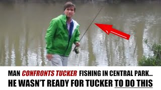 Man CONFRONTS Tucker Carlson fishing he wasnt ready for what happens next [upl. by Fezoj]