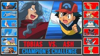 Best Ash vs Tobias Pokémon SunMoon  Champions Challenge [upl. by Nylodam]