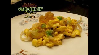 CANNED ACKEE STEW Vegan Cooking Recipe [upl. by Aratnahs]