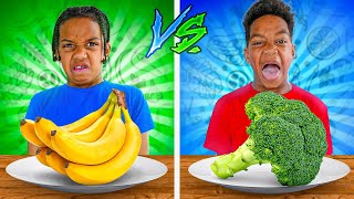 LAST TO STOP EATING HEALTHY FOODS WIN CHALLENGE [upl. by Calie319]