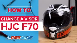 How to change a visor HJC F70 motorcycle helmet [upl. by Eijneb]