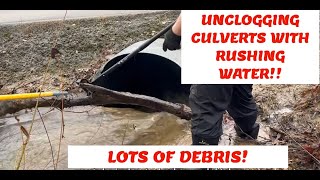 MASSIVE AMOUNT OF DEBRISLIMBS IN FRONT OF CULVERTS 032024 [upl. by Sine]