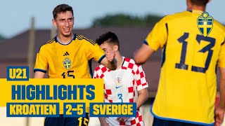 Highlights U21  Kroatien – Sverige 25  Storseger efter drömmål [upl. by Garland]