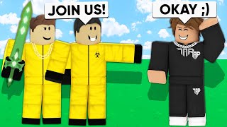 I Tried Out for A TOXIC Clan While Using CHEATS They Got MAD Roblox Bedwars [upl. by Lolita]