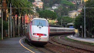 FS Passenger trains at Rapallo station Liguria Italian Riviera [upl. by Millian]