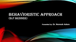 Behavioristic approach in Counseling [upl. by Berke]